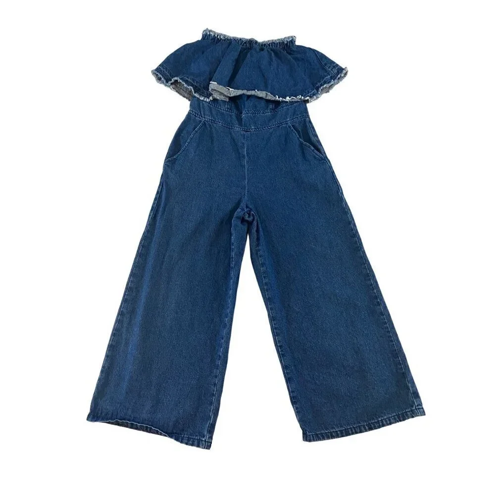 Anthropologie Hei Hei Women's Teirred Denim Crop Jumpsuit - Small - Picture 2 of 15
